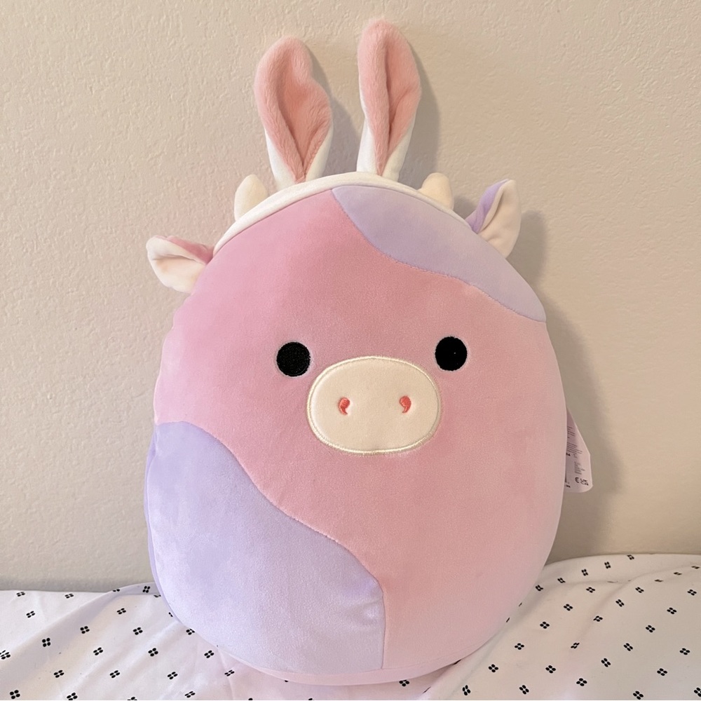 NWT 12” Patty the Cow with Bunny Ears Easter Squishmallow